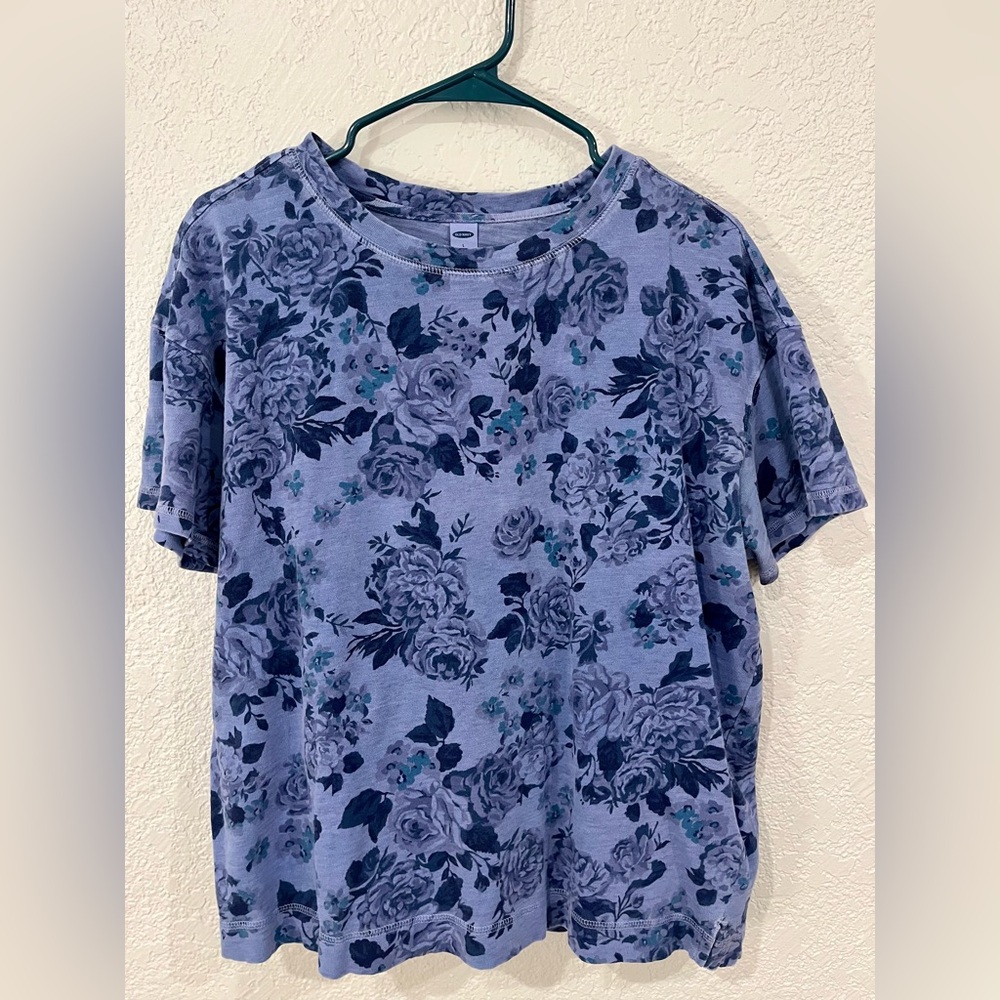 Old Navy Blue Floral Top